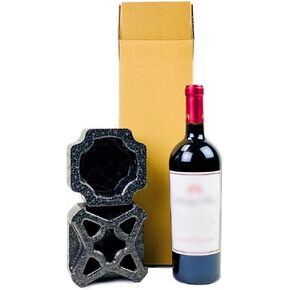 USA Universal Single Bottle Wine Shipping Box - 1 Pack - All-in-One Protective Shipper with High Recycled PE Foam - Eco-Friendly, Recyclable, Secure Wine Packaging
