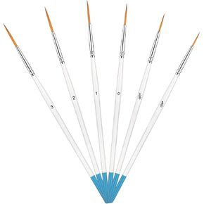 6 Pcs Detail Paint Brush Set, Detail Fine Paint Brushes Flexible Pinstriping Brush Tiny Artist Paintbrush Professional Long-Haired Water Color Brushes for Painting Acrylic Watercolour Oil Gouache
