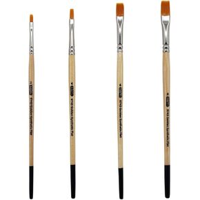 ZEM Brush Golden Synthetic Shader Brushes Set Sizes 2,4,6,8