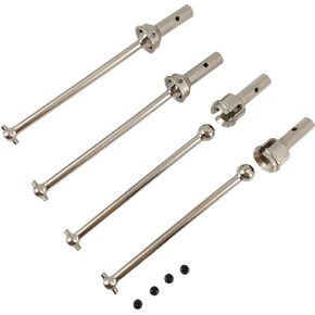 4PCS Hardened Steel Front & Rear Driveshaft Set – Heavy Duty RC Drive Shaft Hop-Up Upgrade Parts for Arrma 1/7 & 1/8 Typhon 6S BLX, Infraction 6S BLX, Felony 6S BLX, Limitless Roller (Silver)