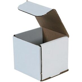 White Shipping Boxes 4x4x4 Heavy Duty, Lightweight, 4"L X 4"W X 4"H Foldable Corrugated Cardboard Mailer Boxes for Packaging Small Business Mailings Gifts Promotions Crafts Moving Box (50)