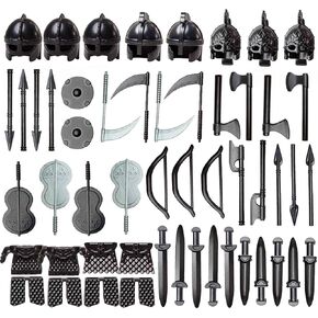 79pcs Medieval Military Weapons Armour Helmet Block Figures Weapon Set, Rome Greek Egypt Style Building Block Toy Accessory Collection Kit in Saudi Arabia