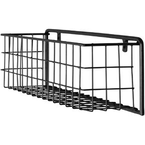 22" Wire Storage Basket | Heavy-Duty Coated Steel with Mounting Hardware | Color Black