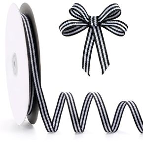 Red White Blue Striped Grosgrain Ribbon,3/8" x 50yds Double-Sided Striped Patriotic Ribbon，for American Handicrafts, Cheerleading Decorations, Independence Day, President's Day, Labor Day