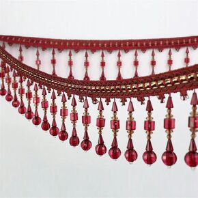 Fringe Trim Tassel,Crystal Beaded Pendant Tassel, Craft-2 (Color : 5) (Color : 8) (15)(2)