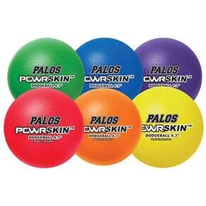 Palos™ - POWRSkin™ Dodgeballs, 6.3“, Triple Layer Tear Resistant Coating, Medium Bounce and Density Foam Ball, Set of 6 Colors
