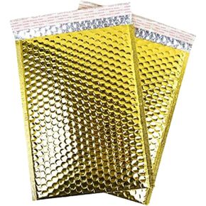 Secure Seal #5 10.5x16 Inch Gold Glamour Metallic Bubble Mailers Pack of 25 Shiny Padded Envelopes