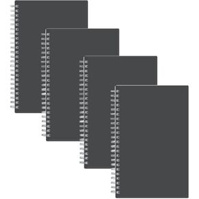 Blue Sky Notes Professional Notebook ، Gray ، Cover Fencible Cover ، Twin-Wire Binding (5.5 "× 8.5" (4 pack))