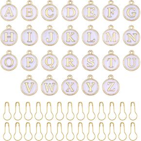 FTEVEN Stitch Markers -26 Pcs Letter Charms Knitting Markers with Pear Shaped Metal Safety Pins, Locking Stitch Markers for Crocheting,Weaving Sewing Quilting and DIY Craft-Colors