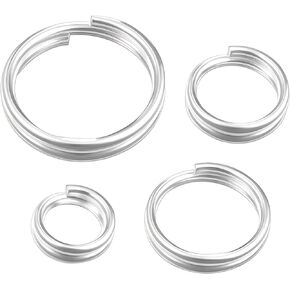 4pcs 925 sterling Silver Ells Open Jump Rings ، 4/5/6/8mm O RING ، JOLLERRY CONNECTOR CIRCLE CLASP CLASP حلقات مفاتيح للأساور قلادات DIY MANK (مع 1PCS GLAZING RAYM)
