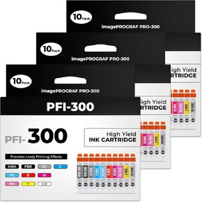 PFI-300 Ink Cartridges Pro-300 Priner Ink Combo Pack Compatible with Canon PFI-300 Ink Cartridges Compatible for imagePROGRAF PRO-300 PRO 300 PRO300 Professional Photographic Inkjet Printer(10 Pack)