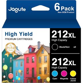 Jagute 902XL for T902 Remanufactured Ink Cartridges Compatible woks with Latest Upgrade Chip for WF-C5210 WF-C5290 WF-C5710 WF-C5790 color inkjet Printer High Yield Capacity 902 (BK/C/M/Y total 4Pack)