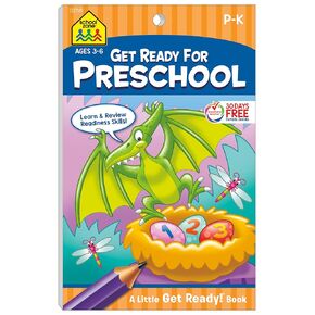 School Zone Get Ready for Preschool Workbook: 48 Pages, Pre-K, Learn ABCs, Numbers, Colors, Counting, Rhyming, Phonics, Patterns, Matching, Ages 3-6 (Little Get Ready! Book Series)