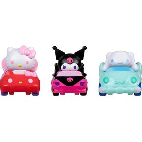 Jazwares Hello Kitty and Friends 2-inch Vehicle 3-Pack - Features Hello Kitty, Kuromi, and Cinnamoroll - Toys for Kids and Collectors Ages 6 and Up