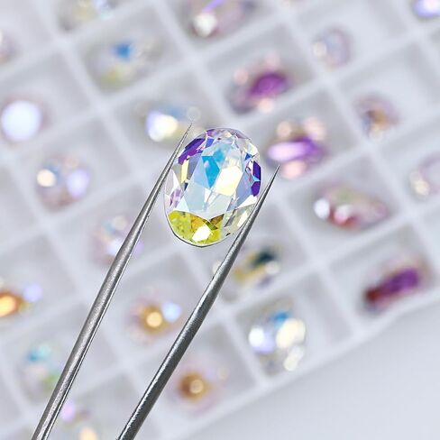 100pcs Mix Shape Crystal AB Nail Art Rhinestone Gems Point Back Fancy Stone Sew On Rhinestone Loose Crystal Sewing for Clothing Wedding Dress Nail Art Shoes Bags DIY Crafts in Kuwait