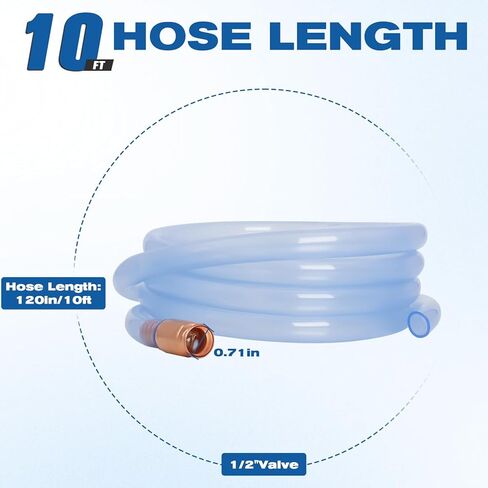 Wadoy Gas Siphon Hose Pump, Shaker Siphon for Gasoline/Fuel/Water Transfer, Safety Self Priming Hose 1/2" Valve in Kuwait