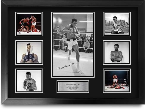 HWC Trading Foreman Ali Fight The Rumble in the Jungle George Foreman vs Muhammad Ali 16 x 12 inch Framed Gifts Printed Signed Autograph Picture for Boxing Memorabilia Fans - 16" x 12" Framed in Kuwait