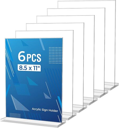3 Pack Acrylic Sign Assion 8.5 × 11 بوصة ، حامل قائمة واضحة ، شاشة نشرة رأسية ، حامل ورق طاولة ، كتيب مكتب ، عرض علامة بلاستيكية للمطاعم ، المكتب ، المتجر in Kuwait