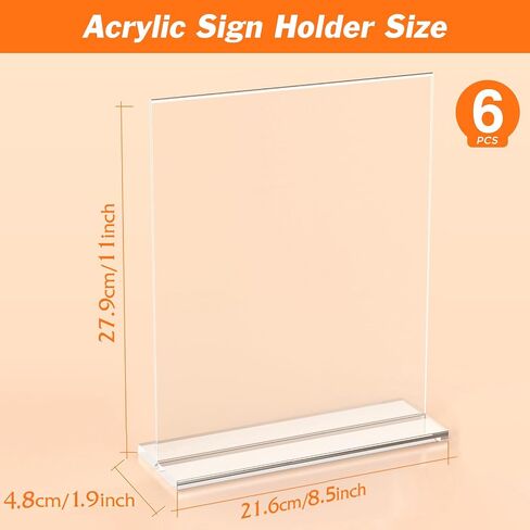 3 Pack Acrylic Sign Assion 8.5 × 11 بوصة ، حامل قائمة واضحة ، شاشة نشرة رأسية ، حامل ورق طاولة ، كتيب مكتب ، عرض علامة بلاستيكية للمطاعم ، المكتب ، المتجر in Kuwait