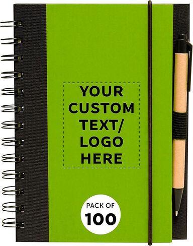 خصم Promos Custom Eco Block Notebooks مع مجموعة أقلام من 10 ، حزمة كبيرة مخصصة - مثالية للمدرسة ، المكتب ، الأعمال ، المنزل - الدخان in Kuwait