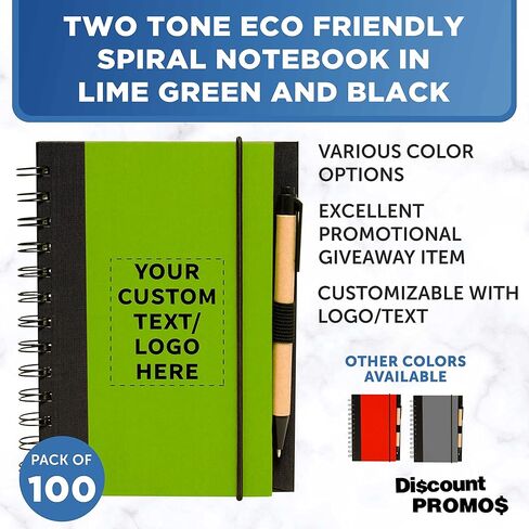 خصم Promos Custom Eco Block Notebooks مع مجموعة أقلام من 10 ، حزمة كبيرة مخصصة - مثالية للمدرسة ، المكتب ، الأعمال ، المنزل - الدخان in Kuwait