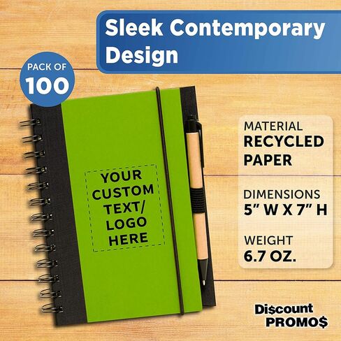 خصم Promos Custom Eco Block Notebooks مع مجموعة أقلام من 10 ، حزمة كبيرة مخصصة - مثالية للمدرسة ، المكتب ، الأعمال ، المنزل - الدخان in Kuwait