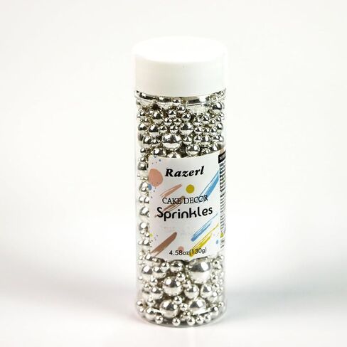 Edible Pearl Sprinkles Sugar Candy Pearls Blue 130g/4.58 Oz ، حجم مزيج ، زينة كعكة الخبز ، طبقة الآيس كريم وتزيين ملفات تعريف الارتباط ، لحفل الزفاف CHIRSTMAS لوازم in Saudi Arabia