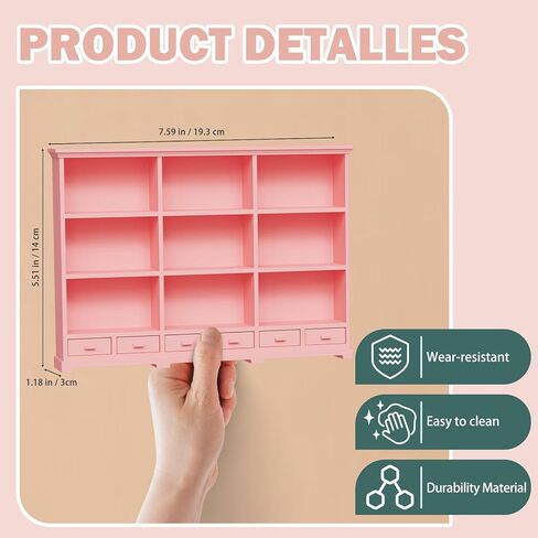 Dollhouse Bookshelf في مقياس 1:12 ، جزء من أثاث وملحقات منزل دمية مع تصميم واقعي ، يقدم هذا الكتب المصغرة هدية مدروسة للأطفال وعشاق DIY in Kuwait