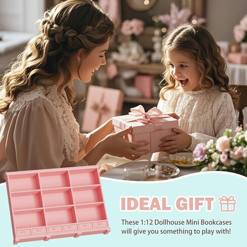 Dollhouse Bookshelf في مقياس 1:12 ، جزء من أثاث وملحقات منزل دمية مع تصميم واقعي ، يقدم هذا الكتب المصغرة هدية مدروسة للأطفال وعشاق DIY in Kuwait