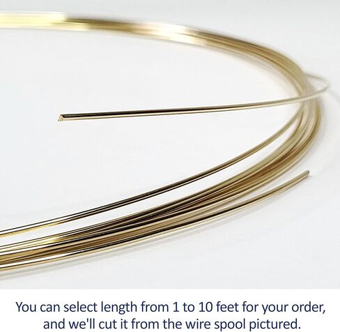 16 مقياسًا ، جولة ، نصف صلب ، 14/20 سلك مملوء بالذهب الأصفر - 1 قدم - لفن المجوهرات من Wizart in Kuwait
