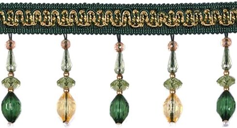 Fringe Trim Tassel,Crystal Beaded Pendant Tassel, Tassel Trimming Wedding Decor (Color : Gold) (Color : Purple) (Dark Blue)(Dark Green) in Saudi Arabia