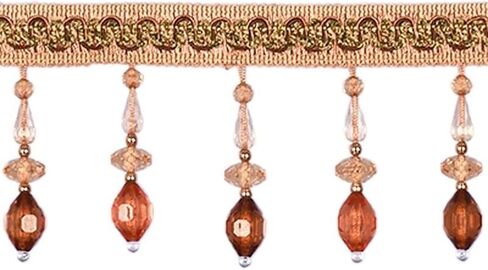 Fringe Trim Tassel,Crystal Beaded Pendant Tassel, Tassel Trimming Wedding Decor (Color : Gold) (Color : Purple) (Dark Blue)(Dark Green) in Saudi Arabia