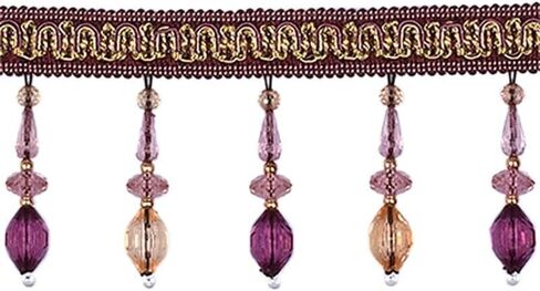 Fringe Trim Tassel,Crystal Beaded Pendant Tassel, Tassel Trimming Wedding Decor (Color : Gold) (Color : Purple) (Dark Blue)(Dark Green) in Saudi Arabia