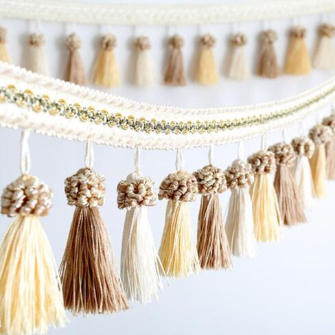 Fringe Trim Tassel,Crystal Beaded Pendant Tassel, DIY Home Tablecloth Lampshades Decoration (Color : 8, Size : 1 Meter) (Color : 7, Size : 1 Meter(7) in Kuwait