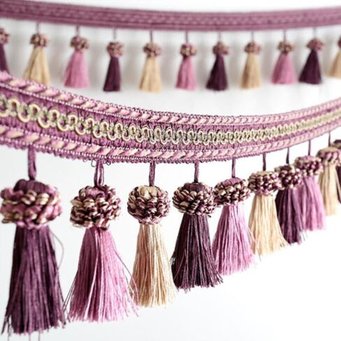 Fringe Trim Tassel,Crystal Beaded Pendant Tassel, DIY Home Tablecloth Lampshades Decoration (Color : 8, Size : 1 Meter) (Color : 7, Size : 1 Meter(7) in Kuwait