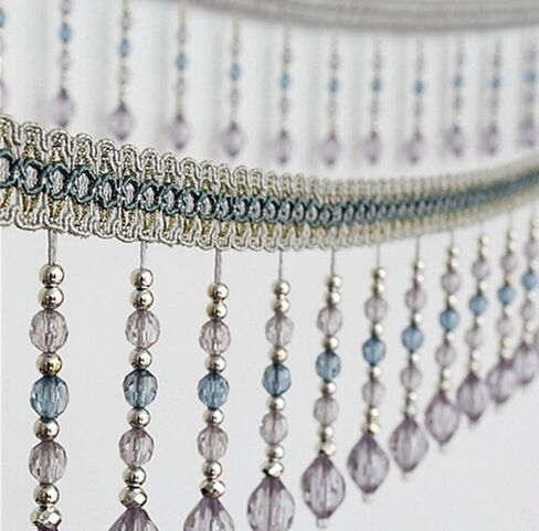 Fringe Trim Tassel,Crystal Beaded Pendant Tassel, Fringe Trim Edge (Color : Red)(Color : Blue) (Color : Roze)(Grijs) in Kuwait