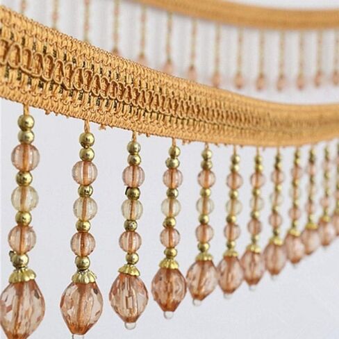 Fringe Trim Tassel,Crystal Beaded Pendant Tassel, Fringe Trim Edge (Color : Red)(Color : Blue) (Color : Roze)(Grijs) in Kuwait