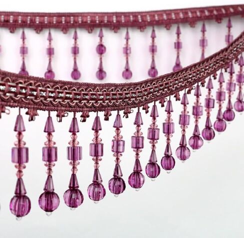 Fringe Trim Tassel,Crystal Beaded Pendant Tassel, Home Decoration (Color : 3) (Color : 4) (14)(One Size) in Saudi Arabia