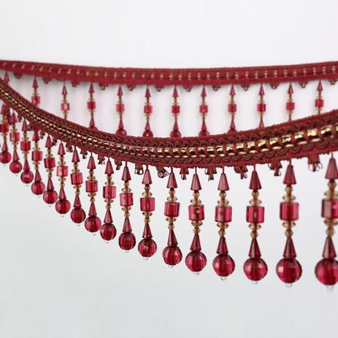 Fringe Trim Tassel,Crystal Beaded Pendant Tassel, Home Decoration (Color : 3) (Color : 4) (14)(One Size) in Saudi Arabia