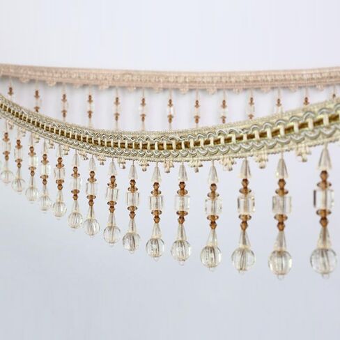 Fringe Trim Tassel,Crystal Beaded Pendant Tassel, Home Decoration (Color : 3) (Color : 4) (14)(One Size) in Saudi Arabia