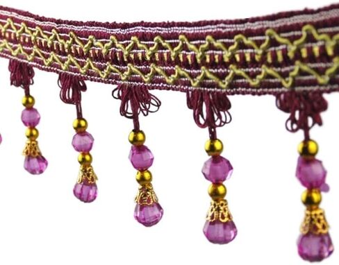 شرابة القطع الهامش ، شرابة القلادة بالخرز الكريستال ، ديكور أريكة المنزل (اللون: 6) (اللون: 9) (9) in Kuwait