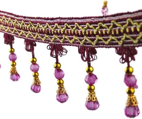 Fringe Trim Tassel,Crystal Beaded Pendant Tassel, Home Sofa Decoration (Color : 6) (Color : 9)(9) in Saudi Arabia
