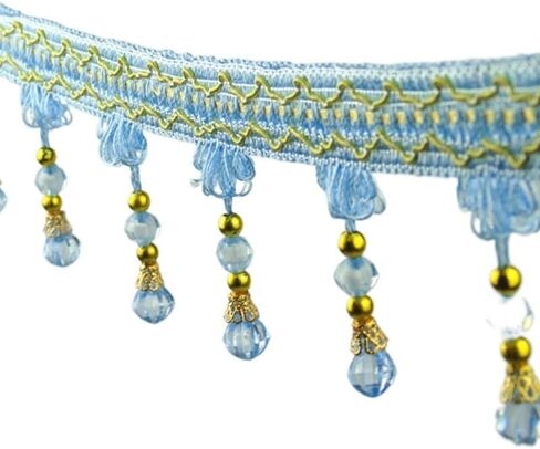 Fringe Trim Tassel,Crystal Beaded Pendant Tassel, Home Sofa Decoration (Color : 6) (Color : 9)(9) in Saudi Arabia