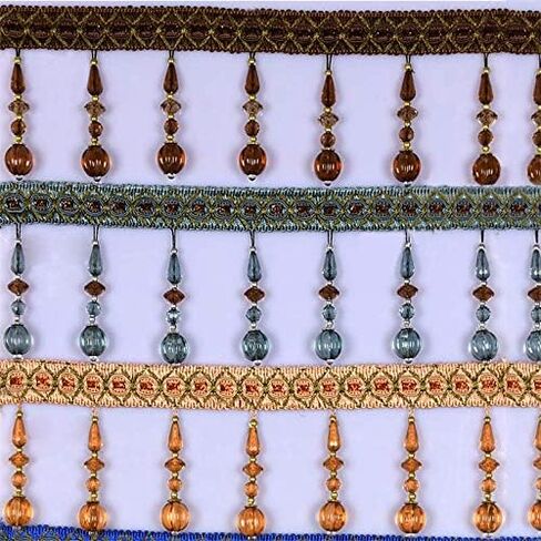 شرابة القطع الهامش ، شرابة القلادة بالخرز الكريستال ، ديكور المنزل DIY (اللون: 5) (اللون: 11) (6) in Saudi Arabia