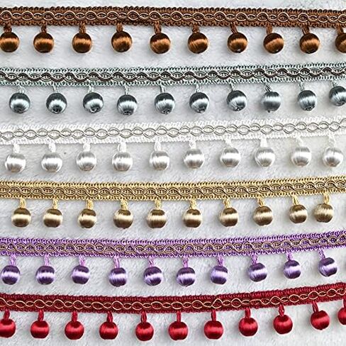 Fringe Trim Tassel,Crystal Beaded Pendant Tassel, Sofa Tablecloth Decoration (Color : Red) (Color : Green) (Brown)(Beige) in Saudi Arabia