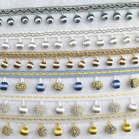 Fringe Trim Tassel,Crystal Beaded Pendant Tassel, Sofa Tablecloth Decoration (Color : Red) (Color : Green) (Brown)(Beige) in Saudi Arabia
