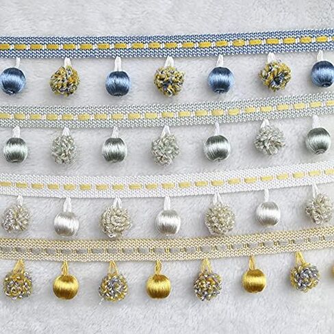 Fringe Trim Tassel,Crystal Beaded Pendant Tassel, Sofa Tablecloth Decoration (Color : Red) (Color : Green) (Brown)(Beige) in Saudi Arabia