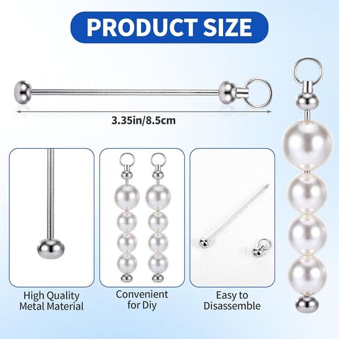 50Pcs Beadable Keychain Bar, Metal Keychain Blanks Beaded Key Chain Making Kit DIY Key Chain Supplies, Beadable Bars Making Kit Bulk for DIY Blanks Pendant DIY Crafts Jewelry Making for Women Man in Saudi Arabia