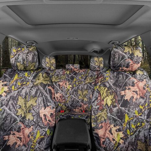 أغطية مقاعد السيارة BDK Mossy Oak Camo - مجموعة كاملة مع غطاء عجلة القيادة ومنصات حزام الأمان - نمط تمويه الغابة للسيارات والشاحنات وسيارات الدفع الرباعي in Kuwait