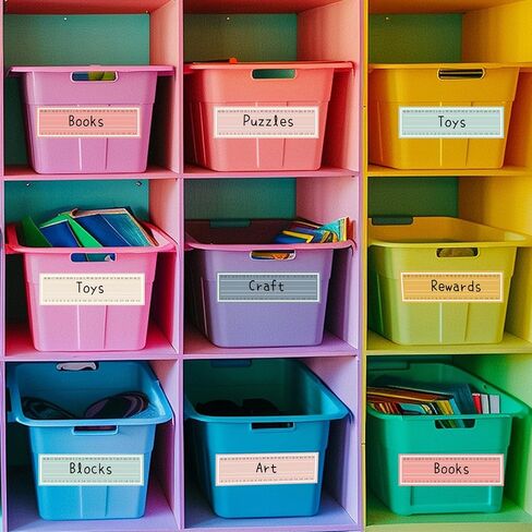 Whaline 48pcs Boho Color Name Name Tags MulticoLor Planting Classroom Bulletin Board Label in Saudi Arabia